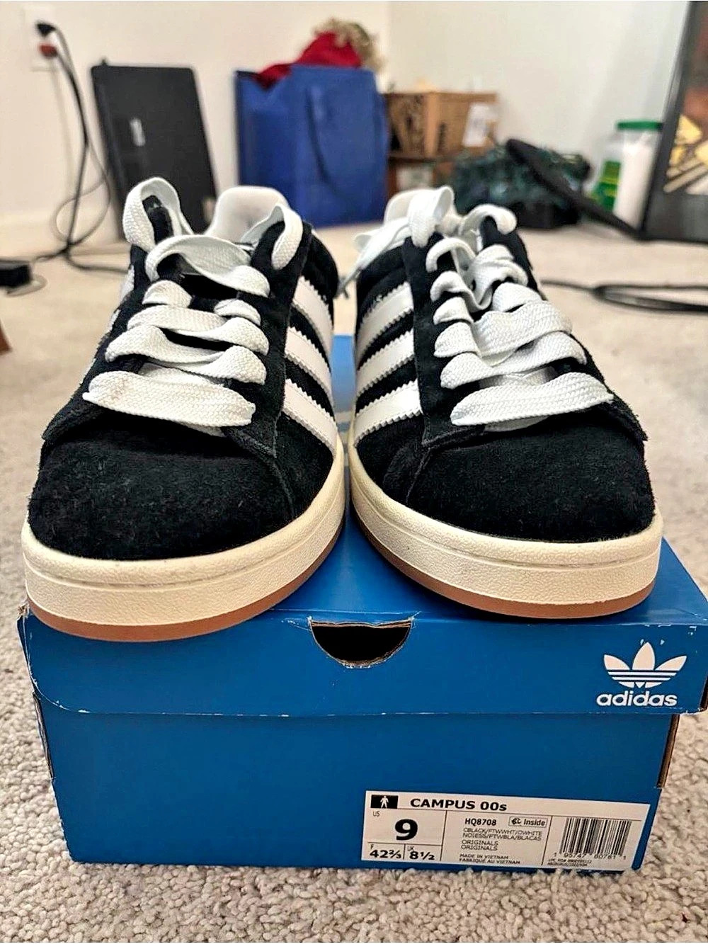 adidas Campus 00s Sneakers Black & White US 9.5 box is different